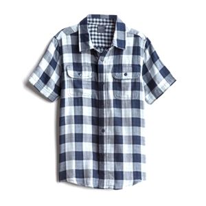 Tailor Vintage | Michael Reversible Short-Sleeve Button Up Madras Plaid Shirt